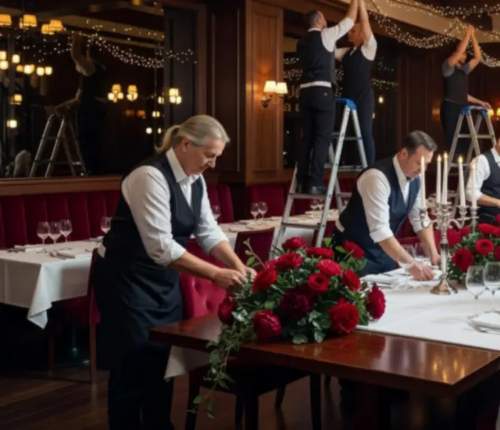 Detailní pohled do zákulisí přípravy tematického večera v luxusní restauraci a lounge
