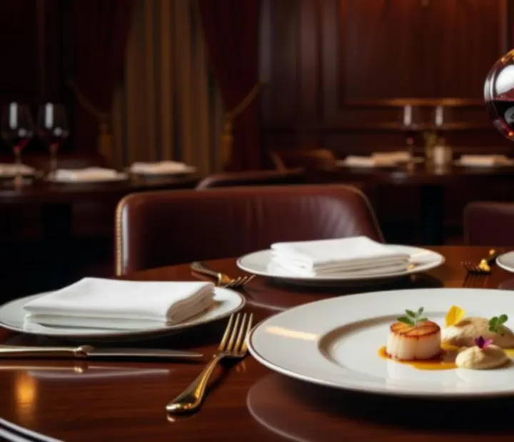 Elegantní servírování pokrmů a vína v restauraci Plzeria